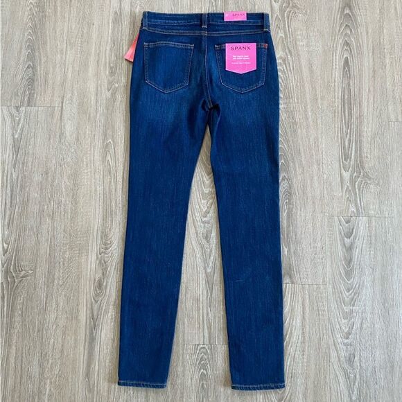 NWT Spanx Slim X Skinny Dark Wash High Rise Denim Jeans, Size 27 - Picture 7 of 8